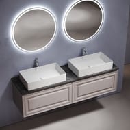 Столешница для ванной комнаты SANCOS Black Sky 1600х460, керамогранит, c отв. под смеситель, TT160A1X