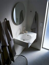 Раковина Duravit Scola 615х460х185 намеченное отверстие под смеситель, перелив 0684600000