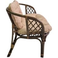 Диван Багама (1200х650х750) 2-х местный, подушки светлые шенил, ротанг, олива