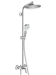 Душевая система Hansgrohe Crometta S 240 Showerpipe со смесителем д/душа, верхний и руч.душ 27269000 — миниатюра 1