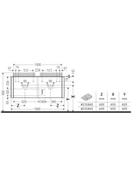 ����� ��� �������� Duravit Happy D.2 Plus 1600�408�550 4 �����, ����� ������ HP4964B2222
