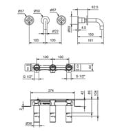 ��������� ��� �������� Fantini Fontane Bianche 47P5P010B ������������, ������������� Matt Gun Metal