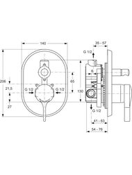 Смеситель для ванны/душа Ideal Standard MELANGE A4275AA встраиваемый