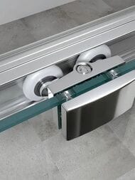 Душевая дверь ABBER Schwarzer Diamant AG301005 (1000х1900) раздвижная, стекло 5мм прозрачное/хром — изображение 4