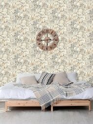Обои виниловые на флизелине Grandeco Flora (1,06х10,05) листья, коричневые R118118 (рул.)