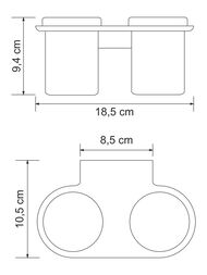 Стакан для зубных щеток двойной WasserKRAFT Kammel K-8328D