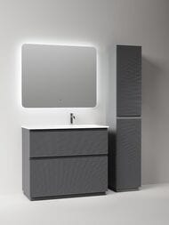 Тумба под раковину Sancos Folk Floor FL100FRGS 995х445х850 напольная, правая, 2 ящика, Grey soft