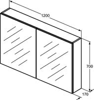 �������-���� Ideal Standard MIRROR&LIGHT (1200�700�170) ���������, �������, ������ ������� T3499AL