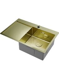 Мойка Omoikiri AKISAME 78-LG-R (780х510х200) монтаж врезной, чаша справа, цв.светлое золото 4973086