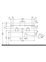 ����� � ������������ Duravit XViu 1200�480�503 2 �����, ����� ������/������� XV4618OB122C