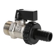 Кран дренажный VALTEC 1/2" НАР. со штуцером, черная рукоятка VT.430.N.04