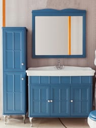 Пенал Caprigo Борго blue 402х1641х353 левый 33450L-B136 фурнитура хром