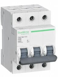 Выключатель Systeme Electric автоматический трехполюсный 63А С 4.5kA 400В City9 Set C9F34363