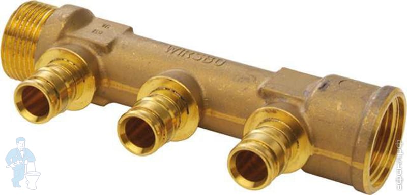 Коллектор Uponor Q&E 3/4\" HP-BP, 16-3, латунь 1023028 | Афоня.рф