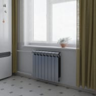 Уценка! Радиатор биметаллический RIFAR Monolit 500 (577х640х100) бок. подкл, 8 секций, 1528Вт, титан
