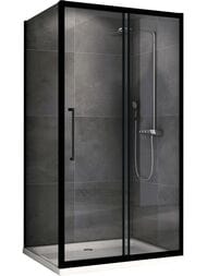 Душевой уголок ABBER Schwarzer Diamant AG30160BH-S60B (1600х600х1950) стекло 6мм,прозрачное/черный — миниатюра 1