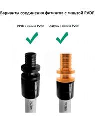Гильза РОСТЕРМ 20х2,8 PVDF, белая, 20PVDF