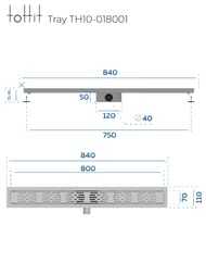������� ����� toHit Tray 800x100x75-95 ��������, ���. ������, c ��������, ����. ����� TH10-018001