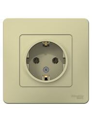 Розетка Systeme Electric BLANCA С/У с заземлением без шторок, 16А, 250В, БЕЖЕВЫЙ BLNRS001017