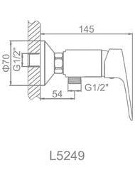 Смеситель Ledeme H49 настенный, с гигиеническим душем хром L5249