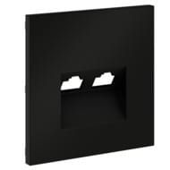 Накладка для розетки компьютерной двойной RJ45+RJ45 кат.6 Voltum S70 VLS001408, черный матовый