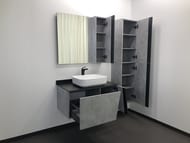 Зеркало-шкаф COMFORTY Эдинбург-75 (880х800х165) подвесной, бетон-светлый 00004147981