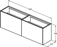����� ��� �������� Ideal Standard CONCA (1585x373x540) 4 �����, ���� ������ ��� T3996Y4