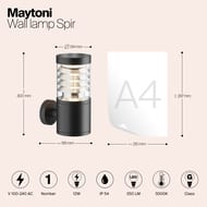 Настенный светильник Maytoni Spir (Спир) O439WL-L12GF3K, 3000K 12Вт IP 54, графит