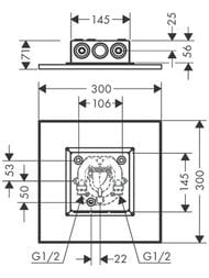 Верхний душ Axor ShowerSolutions 35321000 (300х300) потолочный, 2jet, 2 типа струи, хром