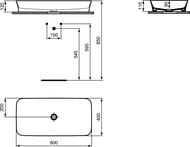 ���������� IPALYSS Ideal Standard (800�400�120) ���������, ��� ��������, slate grey E1391V5