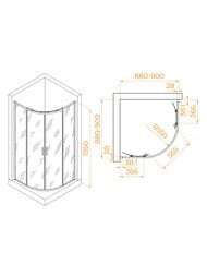 ������� ������ RGW Passage PA-52 (900�900�1950) ��������, ������ 6�� ����������/���� 03085299-11