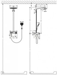 ������� ������� Hansgrohe Raindance Select E 300 3jet Showerpipe � �����������,���� 27127000