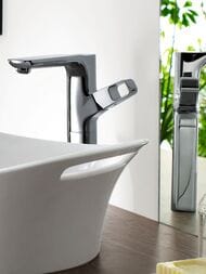 Смеситель Axor Urquiola 11035 для умывальника однозахватный высокий, излив 198 мм, хром