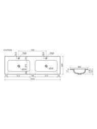 �������� ��������� Ceramicanova Grace 1410�460�137 2 ����,��������� ��� ���������,����� CN7022