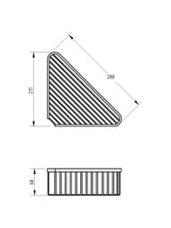 Migliore Complementi Полка-решетка угловая 22x22x5 см золото ML.COM-50.119.DO