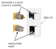 Смеситель для душа Daniel Skyline SK612D2KB15, черный матовый