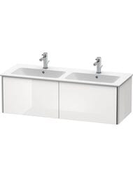 Тумба под раковину Duravit XSquare 1280х400х478 подвесная, 2 ящика, белый глянец XS407502222