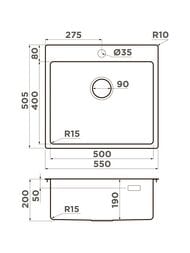 ����� Omoikiri AMADARE 55-IN (550�505�200) �������, ����������� ����� 4993718