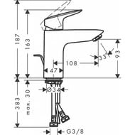 ��������� Hansgrohe Logis ��� �����������, ComfortZone 100, � ������ ��������, ������ ���. 71100670