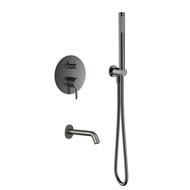 Душевой набор AQUAme для ванны с изливом и смесителем, металл AQM8406GM
