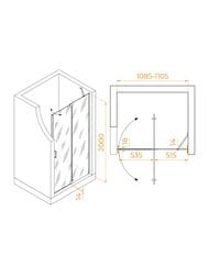 Душевая дверь RGW Hotel HO-014B (1100х2000) распашная, стекло 8мм матовое/черный 350601411-24 — изображение 14