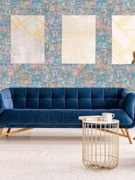 Обои виниловые на флизелине Grandeco Anastasia A54004 (1,06х10,05) город, синие (рул.)