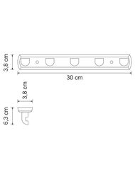 Крючок для ванной WasserKRAFT Kammel K-8375 5 крючков, настенный, цвет: хром