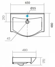 �������� Aquaton ������� 65  1WH302501 650x480x170, �������, ��������� ��� ���������, ����� ������