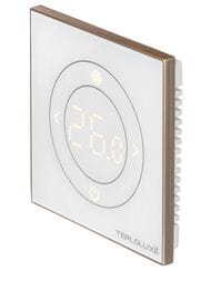 Терморегулятор ТЕПЛОЛЮКС Solus Zen Wi-Fi, программируемый, сенсорный, белый/золото 100000379300