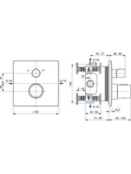 Смеситель для ванны/душа Ideal Standard Ceratherm C100 термостат, встраиваемый, черный A7522XG