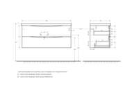 ����� ��� �������� BelBagno MARINO (1100x450x500) ���������, Bianco Lucido MARINO-1100-2C-SO-BL-P