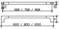 Полотенцедержатель Keuco Edition400 800 мм, настенный, неповоротный, хром 11501010800