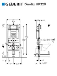 GEBERIT Duofix UP320 ����������� ��� ���������� �������,����������� ���.,������ 112�� 111.300.00.5