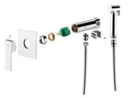Гигиенический душ со смесителем Remer Qubika Q65W, хром